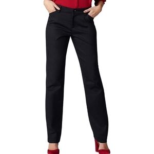 Lee Black Wrinkle‑Free Relaxed Pants Size 2 NWOT